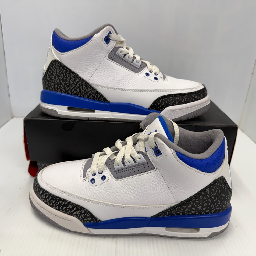 Jordan 3 Retro Racer Blue (GS) Kids Sneakers Size 7Y 398614-145